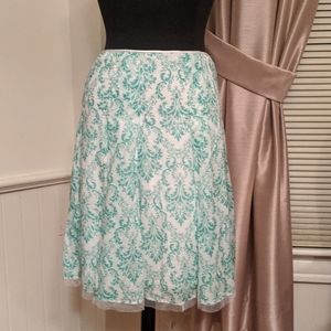 Teal and White Skirt